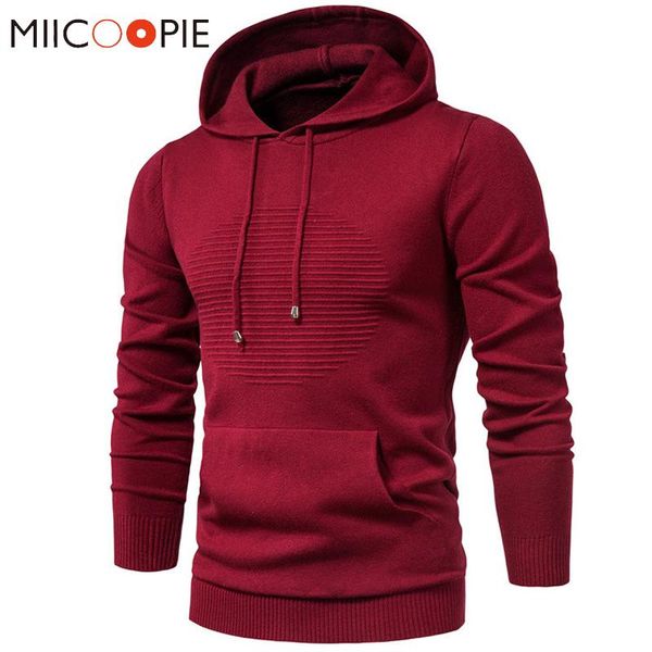 

men's sweaters men sweater hoodie autumn winter warm knitted casual hop hooded mens pullover homme wool solid clothes, White;black