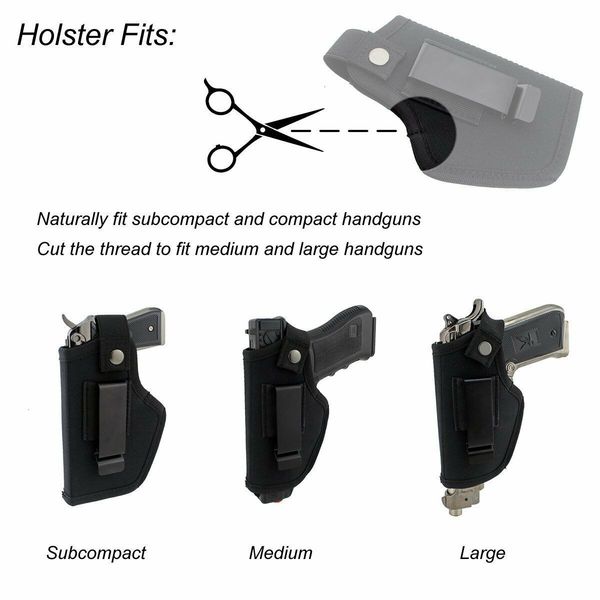 

outdoor ambidextrous iwb owb concealed carry pistol holster with metal clip fit most gun