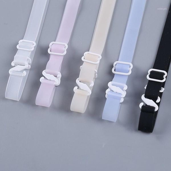

women 1.8cm wide non slip bra straps adjustable silicone bra strap soft backless shoulder belt accessories1, Black;white