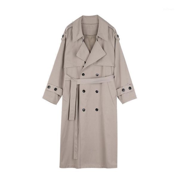 

women's wool & blends woolen coat women's korean version 2021 hepburn long jacket knee length loose temperament windbreaker women1, Black