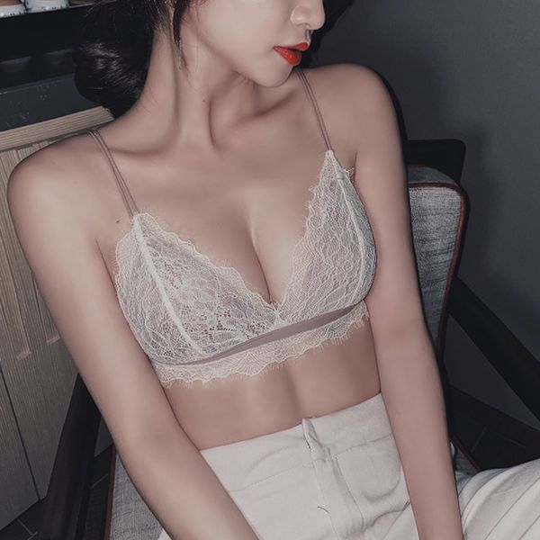 

lenceria thin lace wire bra underwear women set brassiere french style bralette summer intimate underwear women's intimates c1212, Black;white