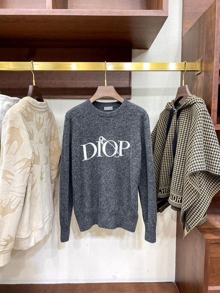 

cd chaopai winter 2020 bindio slogan letter pin pin button embroidery jacquard sweater, Black;gray