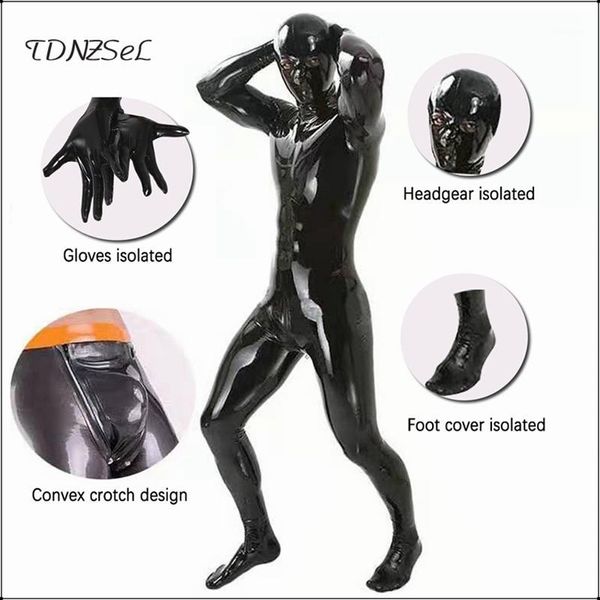 Männer G-Strings Männer Erotische Latex Overalls PU Leder Cosplay Zentai Catsuits Ganzkörper Unitard Custom Bodysuit Männlich Homosexuell Wetlook exotische Anzug