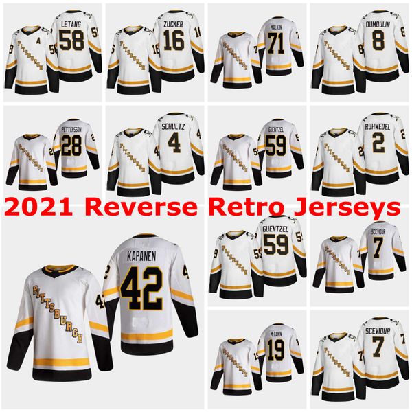 

2021 обратный ретро питтсбургские пингвины трикотажные изделия 12 патрик марло джерси 44 фил varone 23 riley barber 16 джейсон зоукер на зак, Black;red