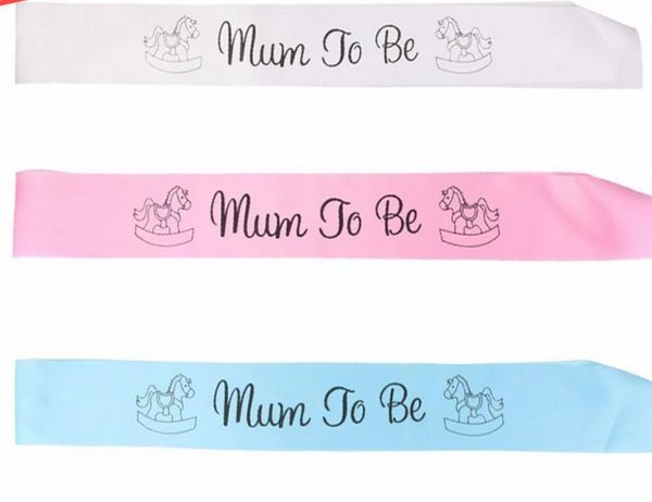 Baby Shower Mum To Be Sash Horse Design Gender Reveals Decorazioni per regali per feste Rosa chiaro Blu Bianco