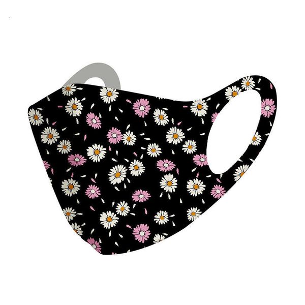 

factoryfactoyface designer ice silk cotton warm knitted 3d black printed floral mouth mask men women thin washable facem 4 n2neu