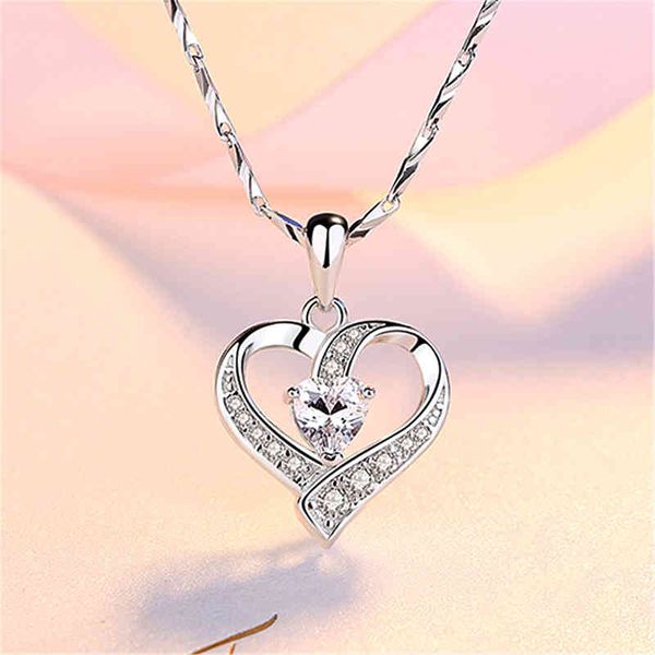 

korean silver necklace female clavicle chain rotating lucky grass pendant jewelry creative fashion unique accessories
