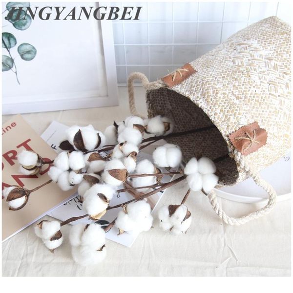 

10 head naturally dried cotton flower artificial plants floral branch for wedding party decoration fake flowers ho bbyygh
