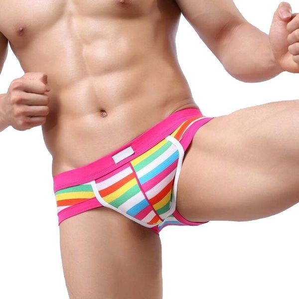 

3Pieces/Lot 2021 Brand New Fashion Mens Bikini Underwear Cotton Comfortable Striped Triangle U Convex Cuecas Calzoncillos Hombre Slips, Blue