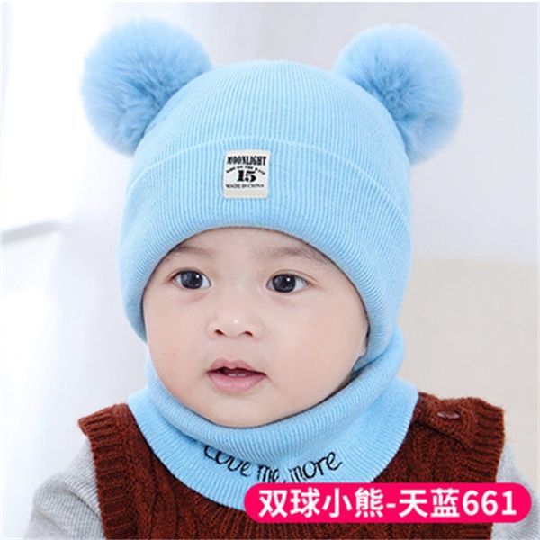 

winter baby knitted hats christmas warm caps scarf knitted set knitting crochet hat for toddler winter warm knit hats accessorie 68 g2