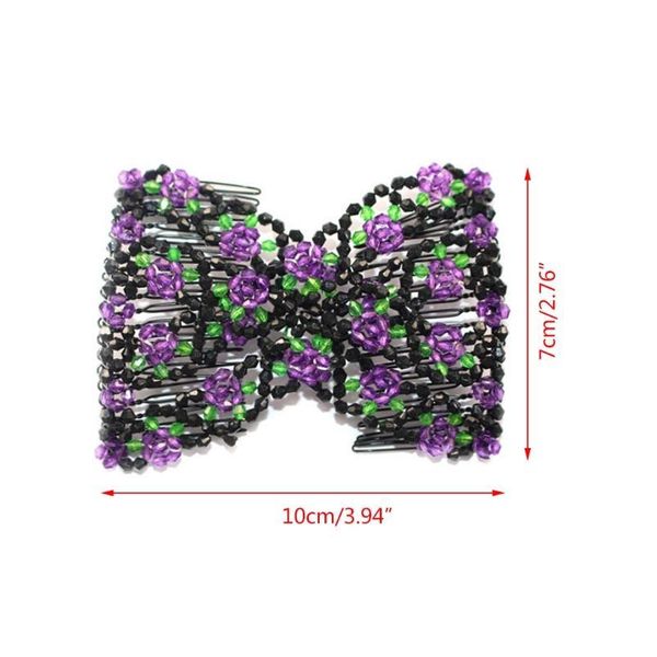 

women pearl beads elastic hair combs double slide magic bun diy hairstyle making tool metal novelty hair clip accessor wmtzyd, Silver