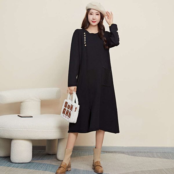 

pregnant women's winter autumn sweaters, medium length drs, long sve undershirt belly covering and coat for women, White