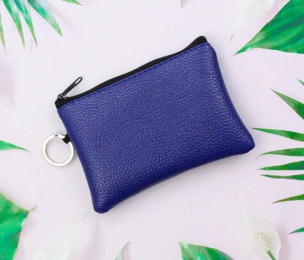 

dhl50pcs women pu plain short min coin purses mix color size12*9cm, Red;black