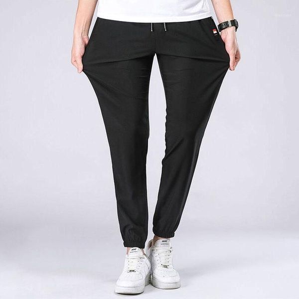 

towerke men plus size casual pants fashion summer thin section men sweatpants sports joggers gyms trousers quick dry1, Black