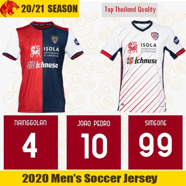 

20 21 cagliari soccer jerseys joao pedro 2020 2021 simeone nainggolan football shirt pellegrini ceppitelli cagliari calcio jersey, Black;yellow