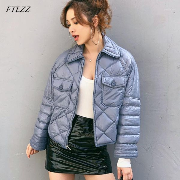 

ftlzz new winter duck down jacket women short ultra light duck coat stand collar slim short warm coats clothes1, Black
