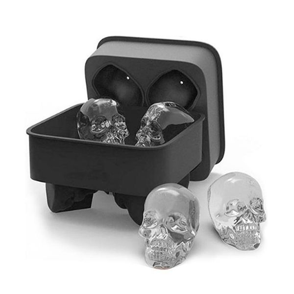 

4 holes sile bones skull ice cube mold cake candy tray halloween gift ice cube maker skull shape chocolate mould t bbyjlq