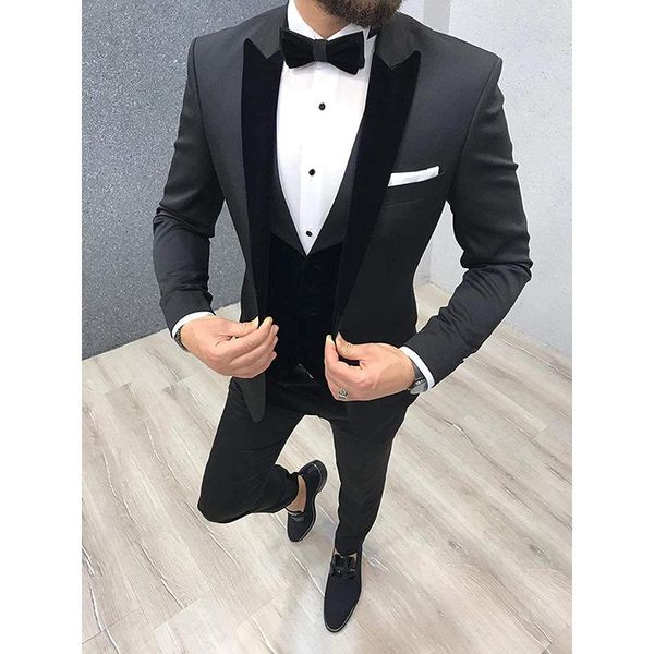 

men's suits & blazers slim fit formal groom blazer 3 pieces jacket pants vest sets wedding suit for men shawl collar tuxedo, White;black
