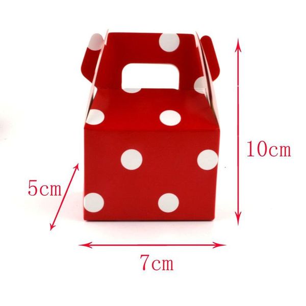 

7x5x10cm 10pcs colorful polka dot wedding candy boxes creative graduation party favor small gift box horn carton cake candy bag bbyzlp