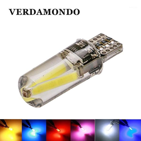

t10 w5w silicone case led filament car acessories parking light 501 wy5w 2cob led wedge interior dome lamp 6 colors bulbs 12v1