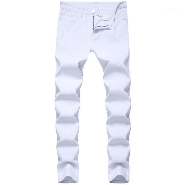 

men's jeans men pants long casual white cotton slim fit fashion plus size male four season1, Blue