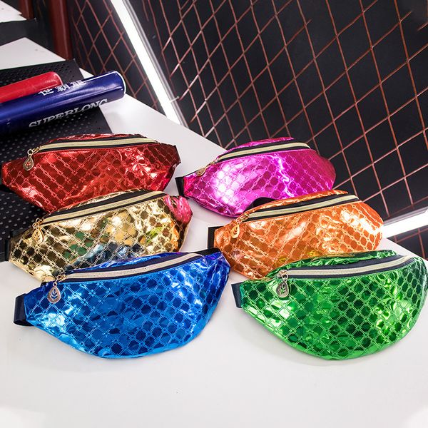 

women fashion hologram laser waist bag fanny pack zipper waterproof chest pack bum bag beach purse