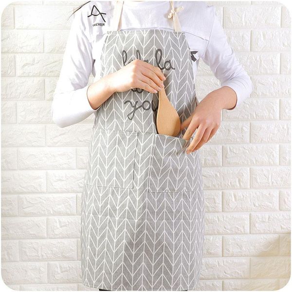 

fashion lady women men adjustable cotton linen high-grade kitchen apron for cooking baking restaurant cooking apron
