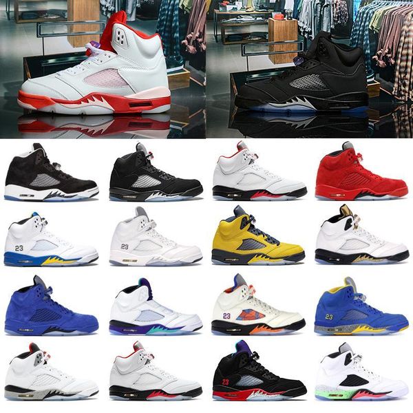 

new exclusive 5 5s mens basketball shoes suede red seme black fresh prince laney-royal mens sport trainers shoes sneakers drop shipping