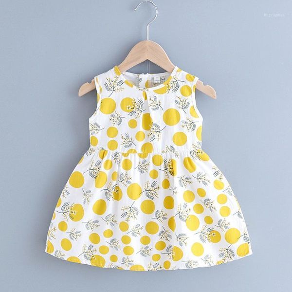 

telotuny dress toddler baby kids girls sleeveless ruched dot printed princess dress outfits (1-6year) baby summer 2020may1, Red;yellow