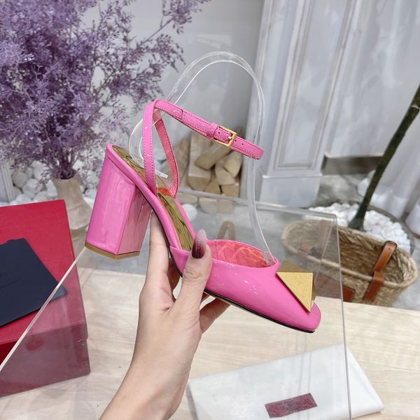 

2022 latest women dress shoes high heels sandals designer womens designer shoe slingback pumps sandal genuine leather size34-42, Black