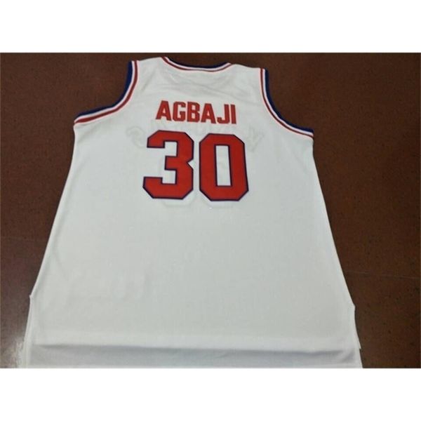 

age men kansas jayhawks ochai agbaji #30 real embroidery college jersey size s-4xl or custom any name or number jersey, Black