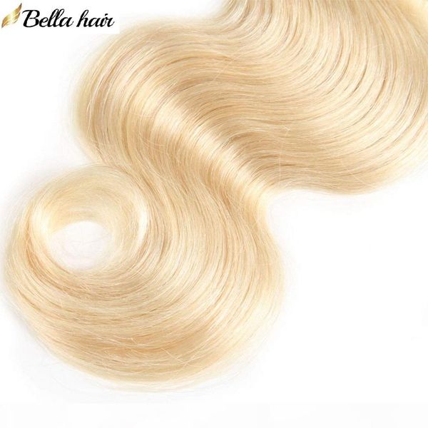 

100% human virgin hair extensions double weft blond hair bundles #613 mixd lengths body wave 3pcs lot dhl bellahair, Black