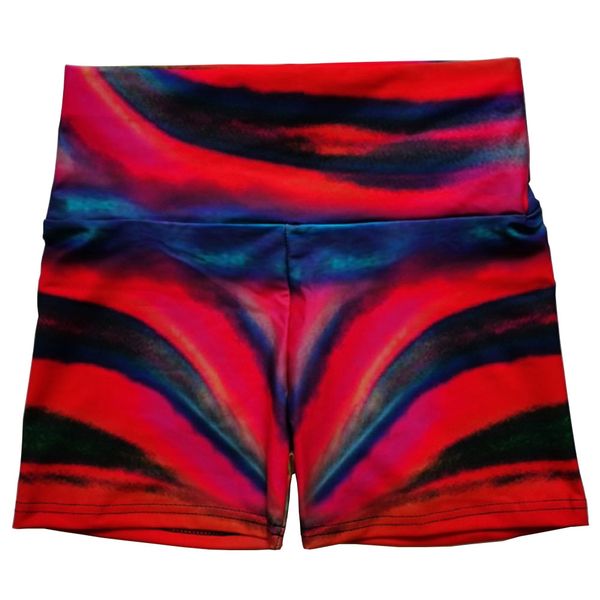 

yoga shorts new women's high-waisted body color printed yoga pants fitness butt lift yoga sports shorts, White;black