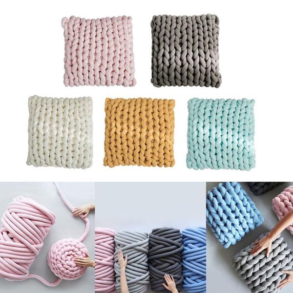 

knitted thick sofa pillow hand-woven square cotton cushion for living room