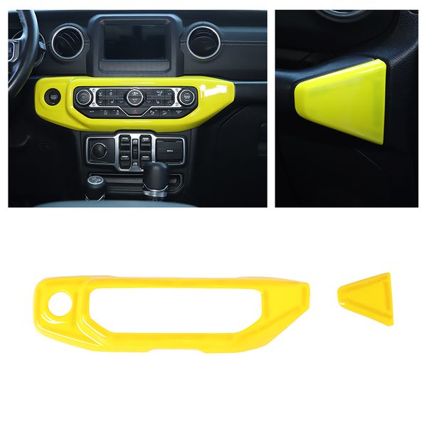 

yellow air conditioning switch panel cover for jeep wrangler jl jlu 2018 up & 2020 gladiator jt
