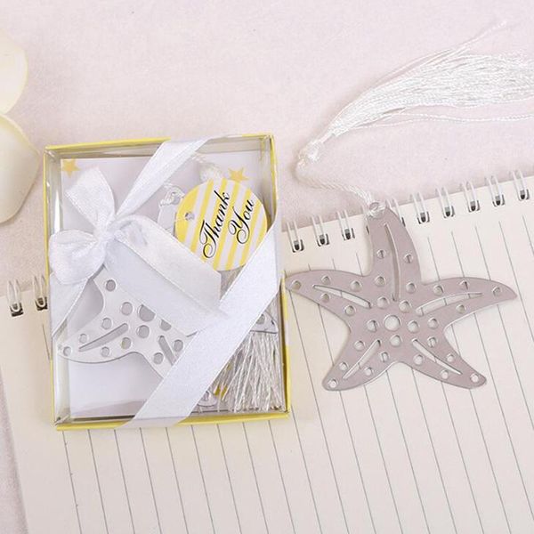 

party favor selling creative metal hollow starfish bookmarks gifts tassel wedding pvc