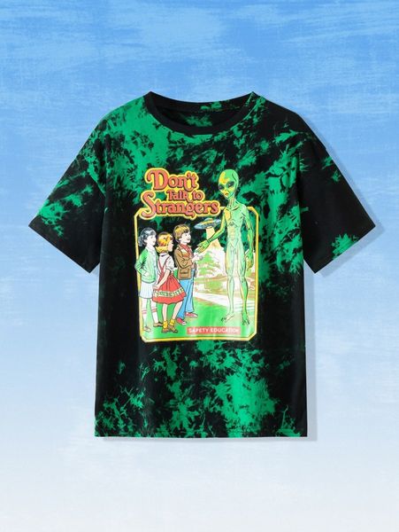

romwe x stevenrhodes tie dye figure letter graphic crop tee l4sn#, White