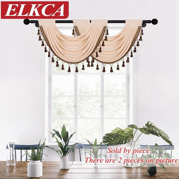 

curtain & drapes solid color thick chenille valances curtains for living room kitchen bedroom luxury valance (1 piece, rod pocket)