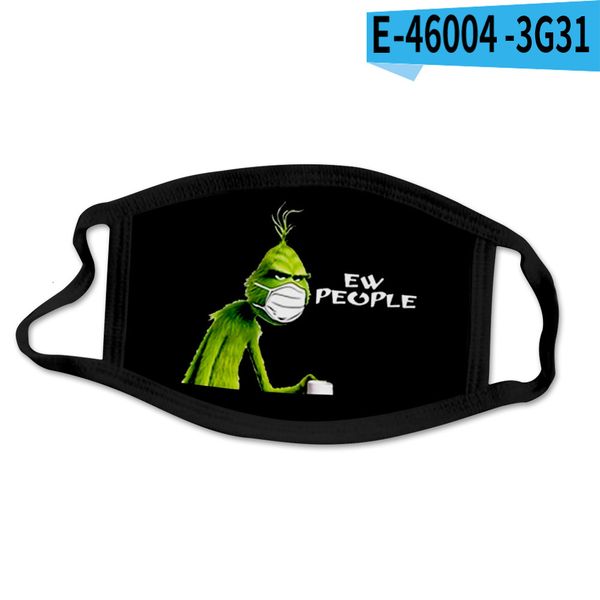 

black us 3d stock grinch print stole christmas cotton cosplay face masks washable reusable dust proof adults f