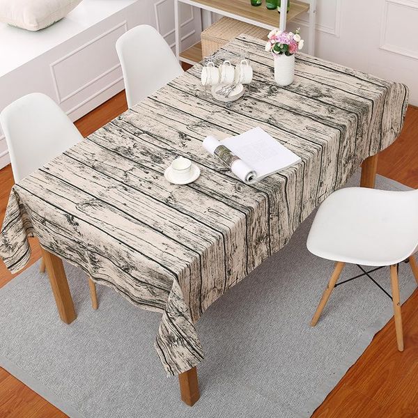 

wood image printed table cloth simple cotton linen tablecloth for kitchen home decor classic dining table cover wmtcrm