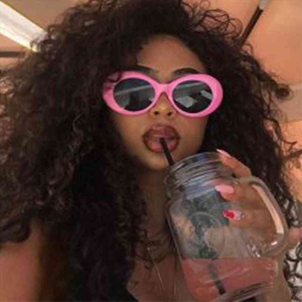 

vintage designer small frame oval sunglasses ladies plastic womens pink green white hip hop glasses men shade oculos de sol, White;black