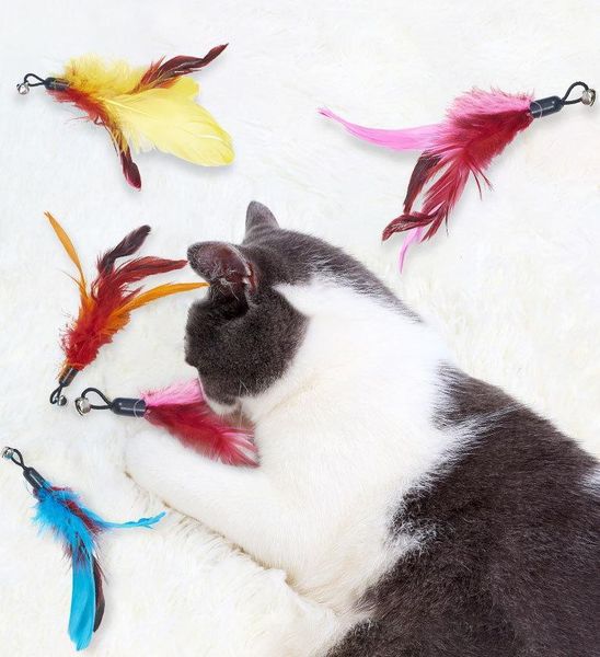 

feather teasing cat stick replacement plastic cat toy bell teasing pet cat supplies feather repla bbykqz yh_pack