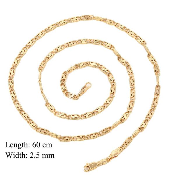 

mxgxfam ( 60 cm * 2.5 mm) fashion yellow gold-color small chain necklaces jewelry for men daily wear nickel copper, Silver