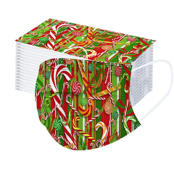 

fashion christmas 50pc adults disposable scarf women desechables non-woven mascarilles foulard cheveux pm2.5 printed fac