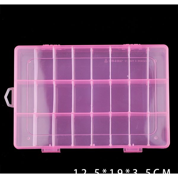 

wlyees rectangle 24 grids plastic storage jewelry box transparent compartment storage case for jewelry beads container boxes jllmbj