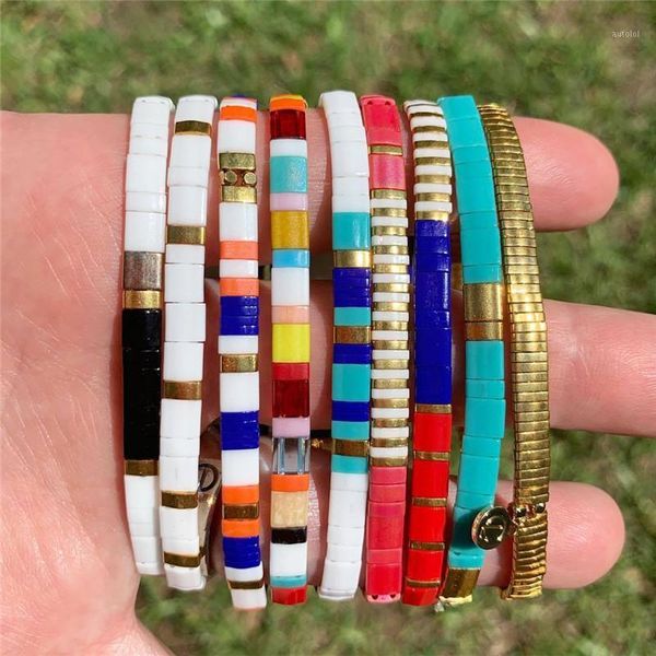 

shopify dropshipping 1pc rainbow beads bracelet for women 2020 fashion charm wrap stackable women's accessories girl bracelet1, Golden;silver