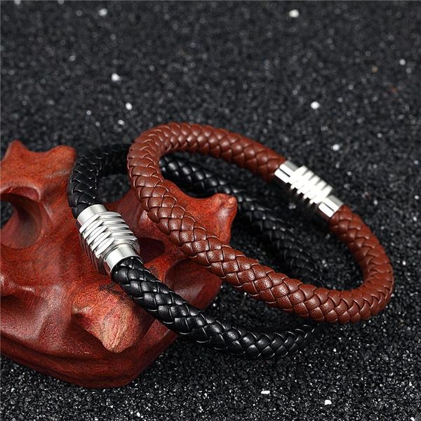 

mkendn black blaid натуральный кожаный браслет браслет из нержавеющей стали магнит пряжка лгбт дублин гордость вечеринка ювелирные изделия j