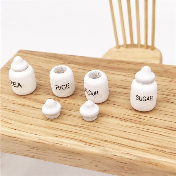 

1: 12 mini doll house dollhouse miniaturer mini furniture four pieces of tea and salt pot handmade design crsm