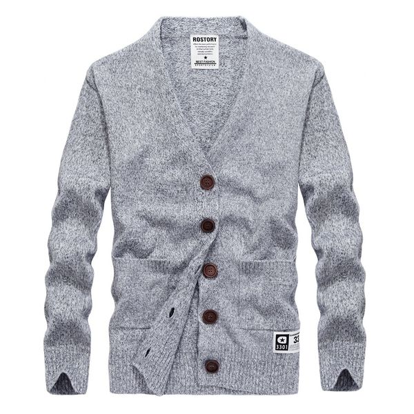 

2021 new men's nightgown marks winter fashion mesh with low-cut v casual male button cotton wool elegant cardigan fabric gray street st, White;black