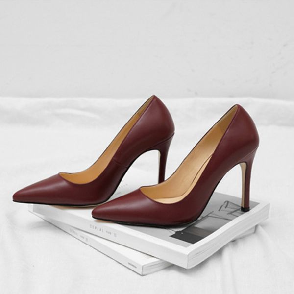 

2020 new arrival red wine woman wedding heels ladies size big dress party shoes high fashion bomb 4w2a, Black